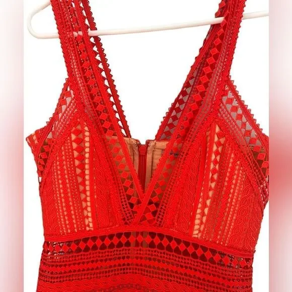 Thurley Halley's Comet Fit-&-Flare Dress Red Orange Mandarin - Picture 4 of 10